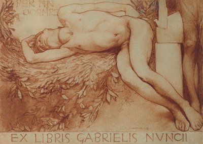 गैब्रियल dnnunzio के लिए पूर्व लाइब्रिस कार्ड (कागज पर चाक) द्वारा Giulio Aristide Sartorio