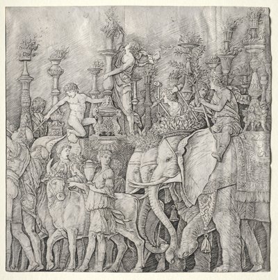 सीज़र की विजय: हाथी, सी। 1485-1490। द्वारा Giulio Campagnola