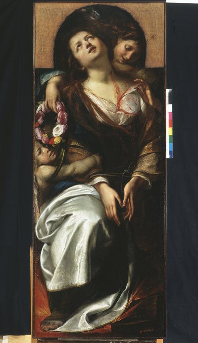 दो स्वर्गदूतों के साथ सेंट सीसिलिया द्वारा Giulio Cesare Procaccini