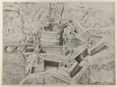 रोमन भव्यता का दर्पण: कास्टेलो संत 'एंजेलो, 1557., 1557। द्वारा गिआलियो डी मुसी