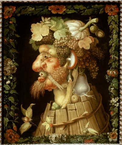 Giuseppe Arcimboldo (1527-1593) 16वीं सदी के सूर्य द्वारा शरदकालीन पेंटिंग। 0,76x0,63 मीटर - शरद ऋतु। ग्यूसेप आर्किम्बोल्डो द्वारा चित्रकारी (1527-1593) द्वारा ग्यूसेप आर्किबोल्डो