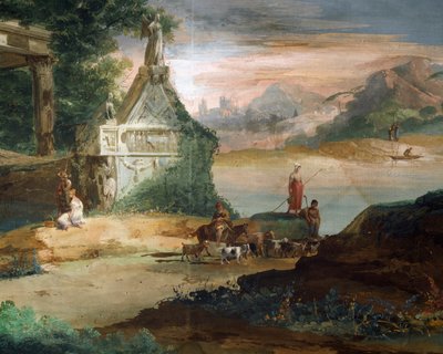 ग्यूसेप बर्नार्डिनो बाइसन (1762-1844) द्वारा काल्पनिक परिदृश्य में चरवाहे द्वारा ग्यूसेप बर्नार्डिनो बाइसन
