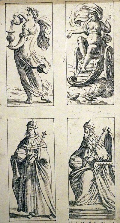 Giuseppe Maria Mitelli द्वारा 17 वीं शताब्दी के टैरो कार्ड द्वारा Giuseppe मारिया मिटेली