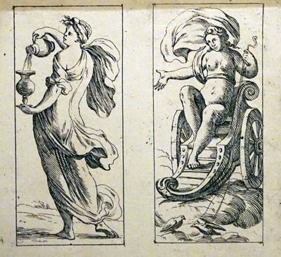 Giuseppe Maria Mitelli द्वारा 17 वीं शताब्दी के टैरो कार्ड द्वारा Giuseppe मारिया मिटेली