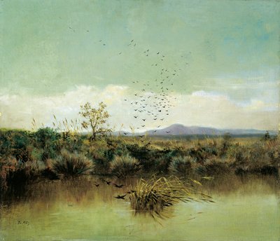 ऑफ़ान्टो के तट पर, ग्यूसेप डी नितिस (1846-1884) द्वारा, कैनवास पर तेल, 50x58 सेमी द्वारा ग्यूसेप या जोसेफ डी निटिस