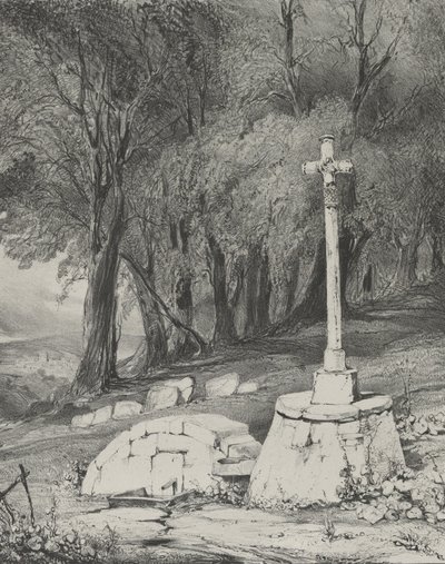 क्लरमोंट से रॉयल, 1831 तक सड़क पर क्रॉस। द्वारा गोडेफ्रॉय एंगेलमैन