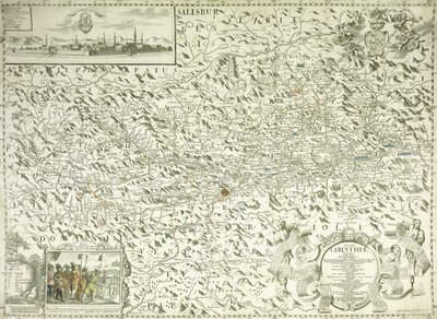ऑस्ट्रिया और चेकोस्लोवाकिया का एक नक्शा, 1718 द्वारा गॉटफ्रीड पफांटज