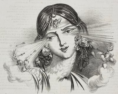 जीन-जैक्स ग्रैंडविल (1803-1847) द्वारा स्त्री सौंदर्य, कैरिकेचर, पोलियोरामा पिटोरेस्को से गेटानो रिकियो द्वारा लिथोग्राफ, एन 20, दिसंबर 24 द्वारा ग्रैंडविल