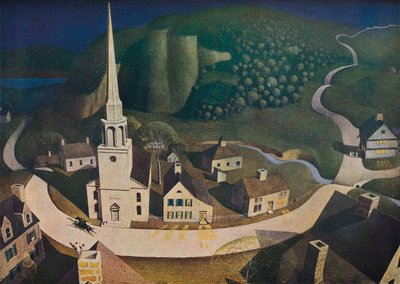 पॉल रेवरे की मिडनाइट राइड, 1931, 1943। द्वारा Grant Wood