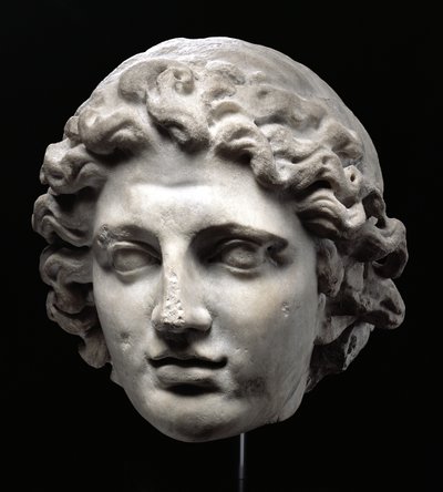 अलेक्जेंडर द ग्रेट (356-323 ईसा पूर्व) के विशाल सिर (संगमरमर) द्वारा Greek
