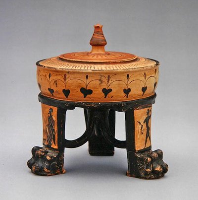 Tripod Exaleiptron, Boeotian School, c.500 BC (सिरेमिक) द्वारा यूनानी