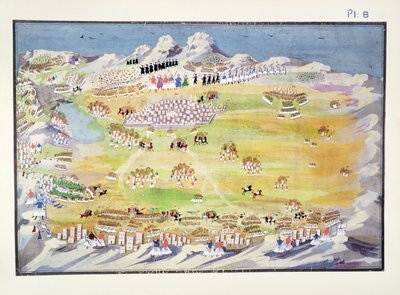 त्रिपोलिट्ज़ा और आसपास के गांवों की लड़ाई, जनरल मैक्रिजानी द्वारा ग्रीक युद्ध की स्वतंत्रता के सचित्र इतिहास से प्लेट 8 द्वारा ग्रीक स्कूल