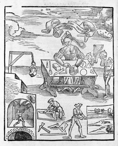 लिबरल आर्ट्स: ला ज्योमेट्री - ग्रेगोर रीश (1467-1525) द्वारा "" मार्गरीटा फिलॉसफी "" में। बाई द्वारा ग्रेगोर रिस्क