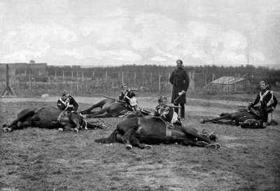 4 9 क्वींस ओन हसर्स की एक पार्टी ने शानदार प्रदर्शन किया, 1896। द्वारा ग्रेगरी और सह