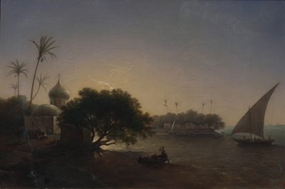 मिस्र में नील नदी का दृश्य, 1851 द्वारा ग्रिगोरी ग्रिगोरविच चेर्नटोसोव