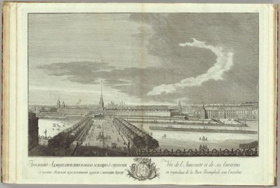 नेवस्की प्रॉस्पेक्ट को एडमिरिटी व्यू बुक के साथ सेंट पीटर्सबर्ग, 1753 की स्थापना की 50 वीं वर्षगांठ के लिए बुक करें द्वारा ग्रिगोरी एनिकेविच कचलोव