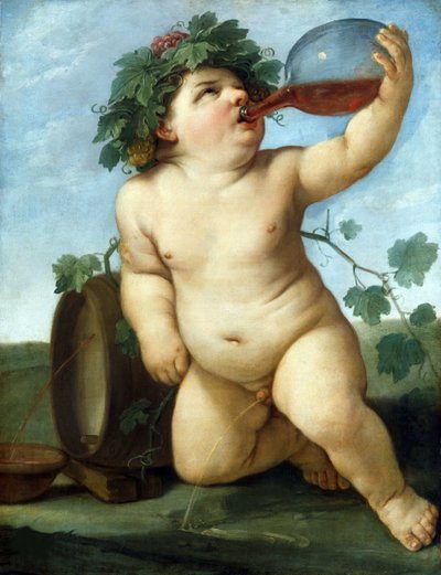 ड्रिंकिंग बैकस बॉय, c.1623। द्वारा Guido Reni