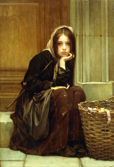 रिबन्स की एक टोकरी, 1869 द्वारा Guillaume Charles Brun