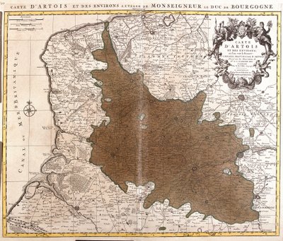 Artois का नक्शा (Pas de Calais, फ्रांस) (नक़्क़ाशी) द्वारा गिलौम डेलिसल