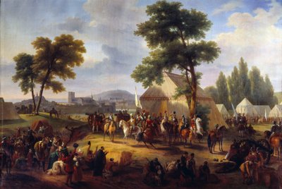 धर्मों का युद्ध: "" राजा हेनरी चतुर्थ (1553-1610) 1590 में शहर की घेराबंदी के दौरान पेरिस के पास भूख से मरते हुए पेरिसियों की आपूर्ति करता है"" फ्रेडरिक रॉनी (1786-1854) द्वारा पेंटिंग 19 वीं सदी के रूएन, मुसी डेस बेक्स आर्ट्स द्वारा गिलियूम फ्रेडरिक रोनी