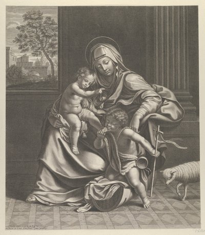 वर्जिन शिशु क्राइस्ट को अपनी गोद में लेकर बैठी..., ca. 1650-1704। द्वारा गिलौम वैलेट