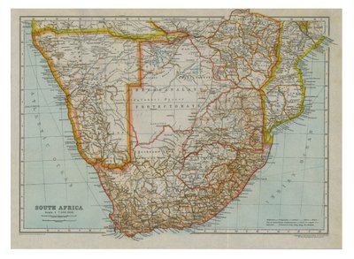 दक्षिण दक्षिणी अफ्रीका का नक्शा, c1910 द्वारा गूल एनग्रेविंग कंपनी