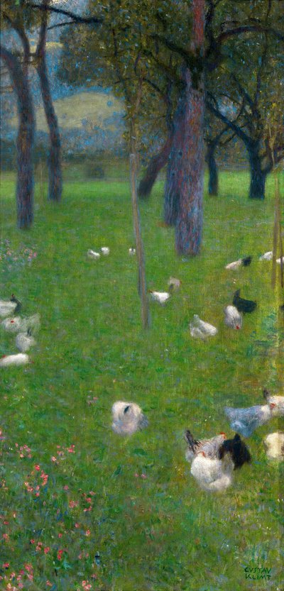 1898 में सेंट अगाथा में मुर्गियों के साथ बारिश गार्डन द्वारा Gustav Klimt