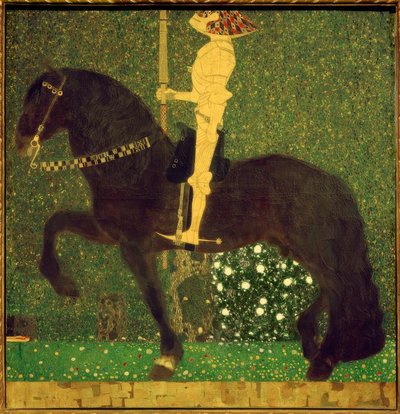 जीवन एक लड़ाई (नाइट; गोल्डन नाइट) द्वारा Gustav Klimt