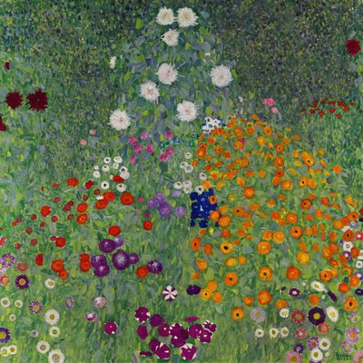 फार्म गार्डन फ्लावर गार्डन, 1907। द्वारा Gustav Klimt