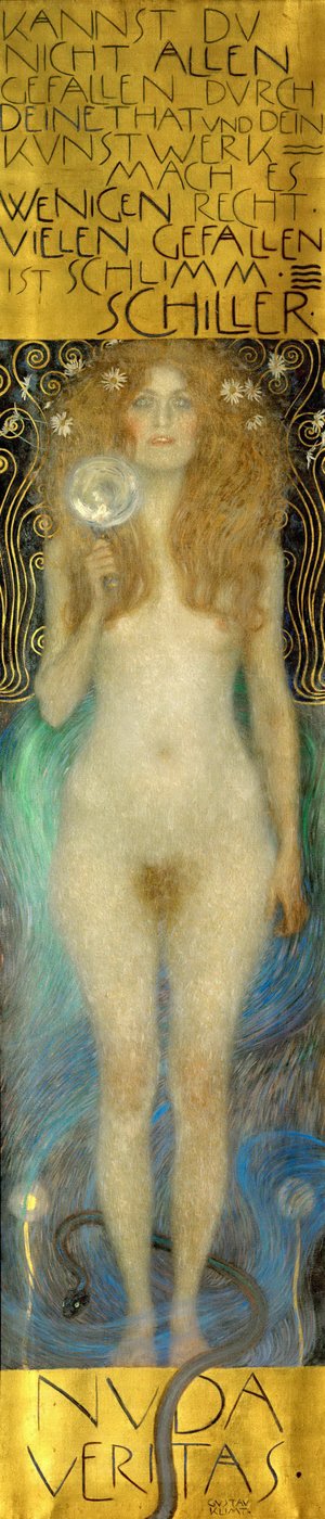 नग्न सत्य, 1899 द्वारा Gustav Klimt