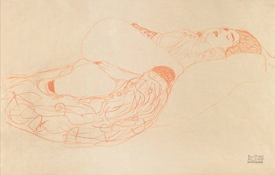 रिकॉलिंग सेमी-न्यूड हस्तमैथुन, 1912-1913 द्वारा Gustav Klimt