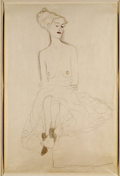 सीटिंग वुमन, 1908 द्वारा गुस्ताव क्लिम्ट