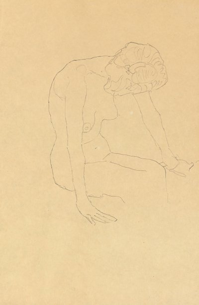 एक महिला नग्न का अध्ययन, c.1908-1909 द्वारा गुस्ताव क्लिम्ट