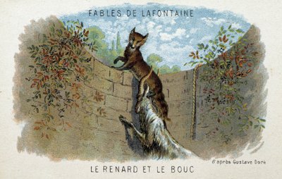 Fables de la Fontaine: लोमड़ी और बकरी - गुस्ताव डोरे के अनुसार। द्वारा गुस्ताव (बाद में) डोर