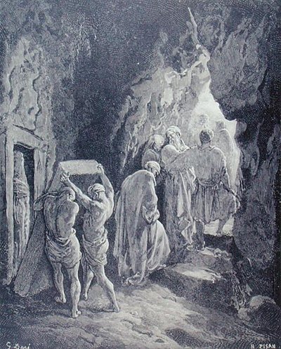 सारा का दफन, हेलियोडोर जोसेफ पिसन द्वारा उकेरा गया (1822-90) c.1868 (उत्कीर्णन) द्वारा गुस्ताव (बाद में) डोर
