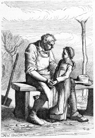 Cosette et Jean Valjean - विक्टर ह्यूगो द्वारा "" लेस मिजरेबल्स "" में, बीमार। ब्रायन द्वारा, एड। हेट्ज़ेल और लैक्रोइक्स द्वारा गुस्ताव ब्रेयन