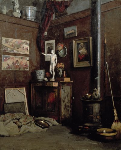 एक स्टूडियो का इंटीरियर, c.1872-74 (कैनवास पर तेल) द्वारा गुस्ताव कैलेबोट्टे