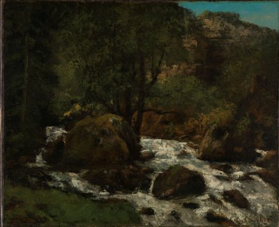 जंगल में एक ब्रुक, जुरा, c.1865 (कैनवास पर तेल) द्वारा गस्टवे कौरबेट