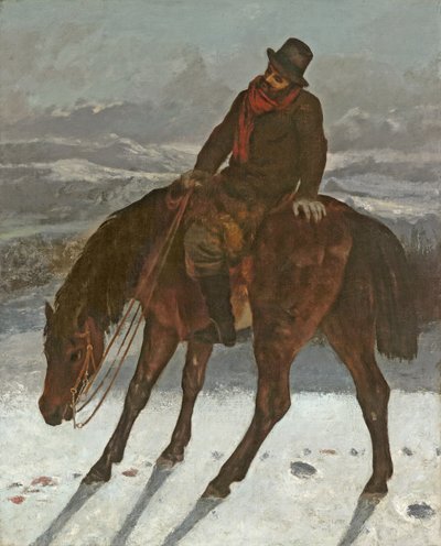 हंटरबैक ऑन हॉर्सबैक, c.1864 द्वारा Gustave Courbet