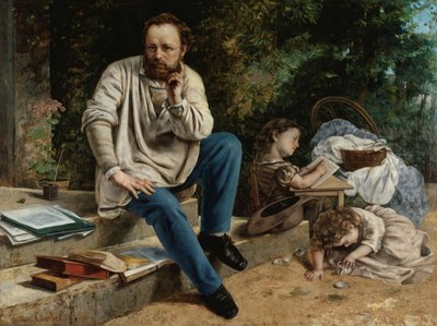 पियरे-जोसेफ प्राउडॉन 1809-1865 और उनके बच्चे, 1865। द्वारा गस्टवे कौरबेट