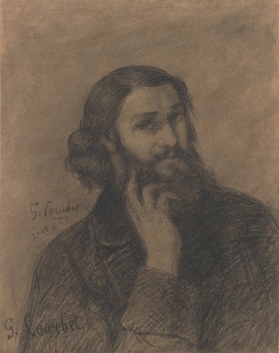 स्व-पोर्ट्रेट, c.1866 (पेंसिल) द्वारा गस्टवे कौरबेट