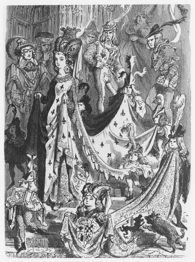 एक रानी, हॉनर डी बाल्ज़ाक (1799-1850) द्वारा &39;लेस कॉन्टेस ड्रोलैटिक्स&39; का चित्रण द्वारा गुस्ताव डोर