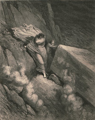 गहरा रसातल से, एक महान स्मारक के ढक्कन के पीछे हम सेवानिवृत्त खड़े थे, c1890। द्वारा गुस्ताव डोर