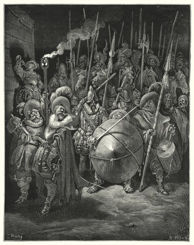 गुस्ताव डोर्स डॉन क्विक्सोट: "'मार्च!' क्वॉथ सांचो, 'आपको कैसे लगता है कि मैं इसे करने में सक्षम हूं?'" (उत्कीर्णन) द्वारा गुस्ताव डोर