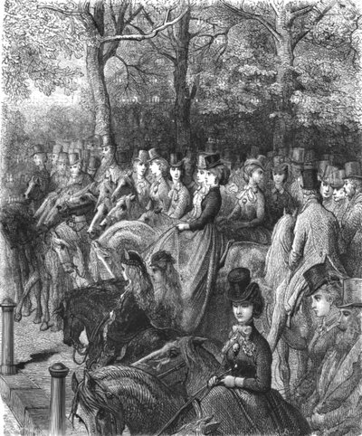 हाइड पार्क कॉर्नर-द रो, 1872। द्वारा गुस्ताव डोर