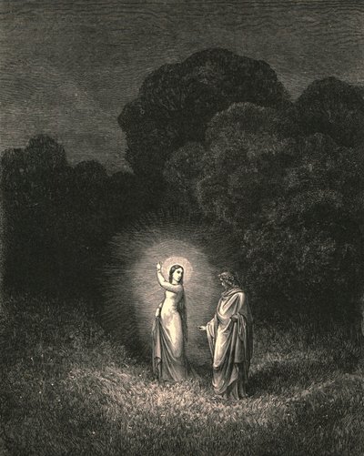 मैं, जो अब इस गलतफहमी पर बोली लगाता हूं, बीट्राइस हूं, c1890। द्वारा गुस्ताव डोर