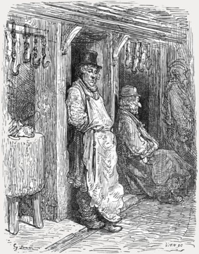 यहूदी बुचर्स - एल्डगेट, 1872। द्वारा गुस्ताव डोर