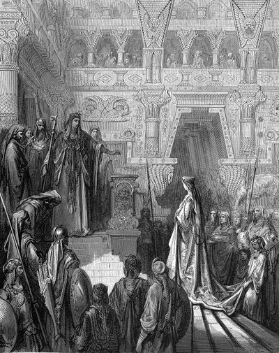 1865-1866 में शीबा की रानी का स्वागत करते हुए राजा सोलोमन द्वारा गुस्ताव डोर
