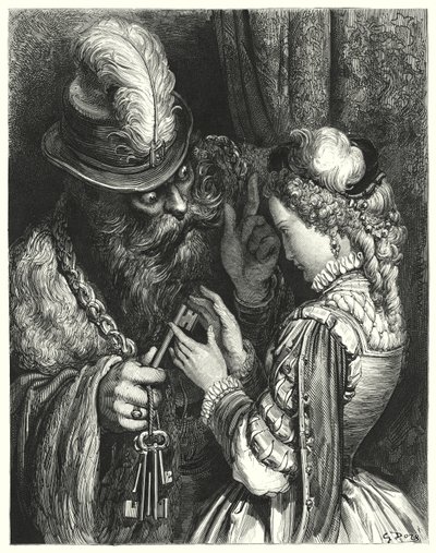 नीली दाढ़ी; नीली दाढ़ी (उत्कीर्णन) द्वारा Gustave Dore
