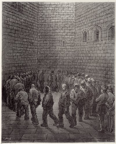 प्रिजनर्स वॉक इन प्रिज़न - "" लंदन "में गुस्ताव डोरे द्वारा द्वारा Gustave Dore